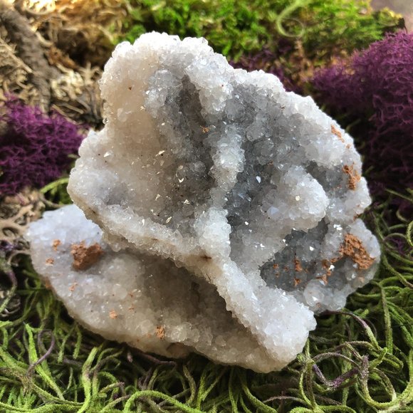 Smoky Quartz Spirit Cluster large gray white spiritual crystal cactus quartz